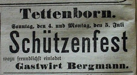 Zeitungsanzeige von 1926
